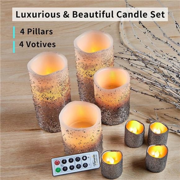LED Flameless Candles with Remote – Battery-Operated Flameless Candles Bulk Set - Picture 3 of 6